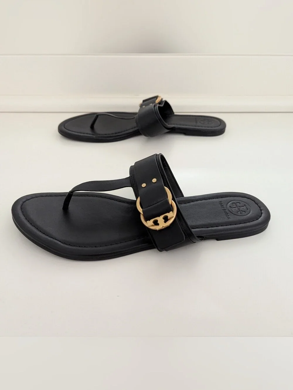 EUC! Tory Burch Marsden Sandal In Black Leather Size 10.5